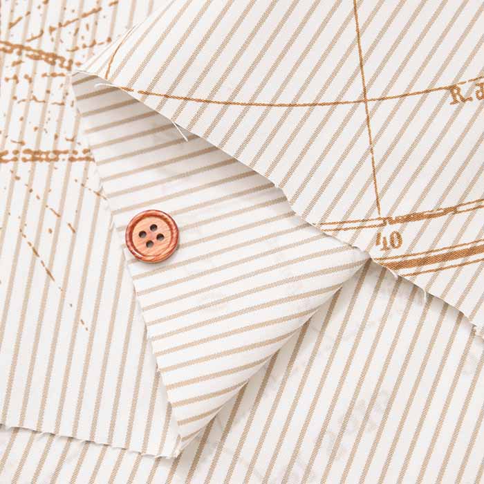 Cotton Typewriter Dump Print Fabric - Stripe Motif - nomura tailor