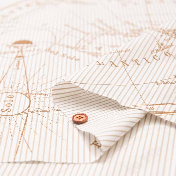 Cotton Typewriter Dump Print Fabric - Stripe Motif - nomura tailor