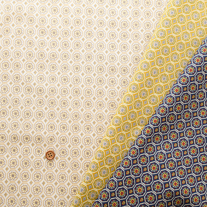 Cotton High-Density 80 Lawn Print Fabric - Flower Tile - nomura tailor