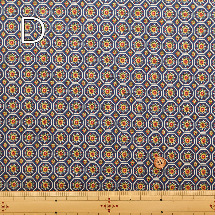 Cotton High-Density 80 Lawn Print Fabric - Flower Tile - nomura tailor