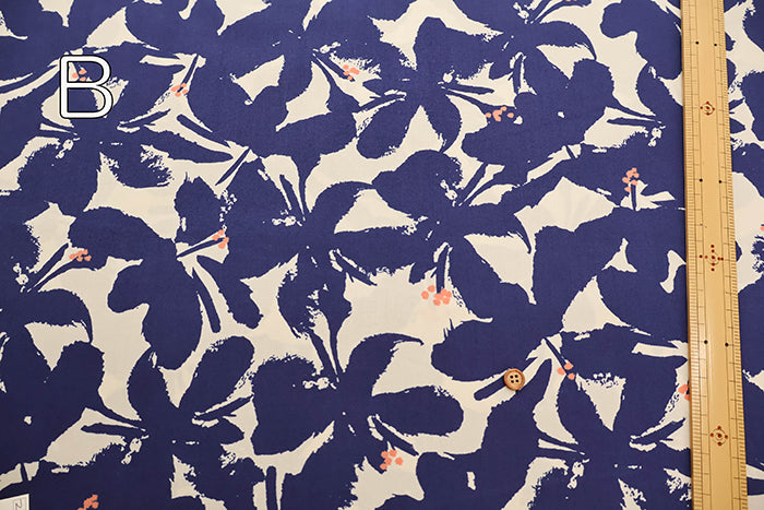 Cotton 60 Typewriter Print Fabric - Monotone Flower - nomura tailor