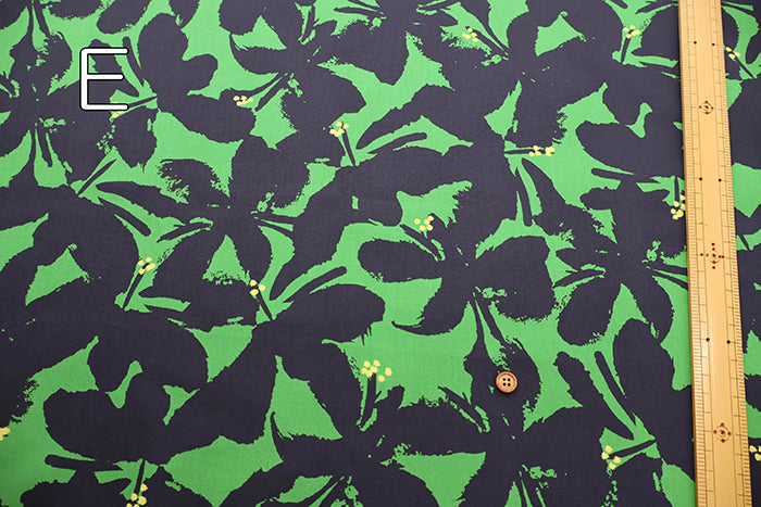 Cotton 60 Typewriter Print Fabric - Monotone Flower - nomura tailor