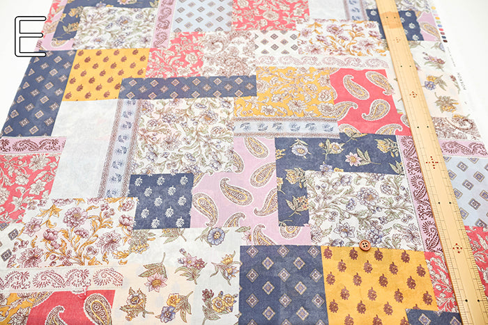 Cotton 80 Chiffon Voile Print Fabric - Patchwork - nomura tailor