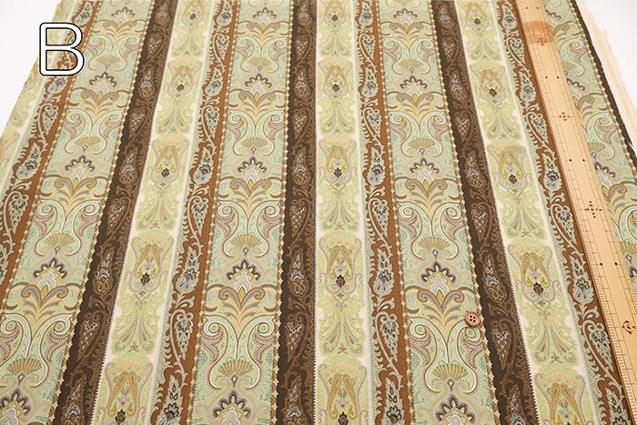 Cotton 60 Lawn Fabric - Stripe Paisley - nomura tailor