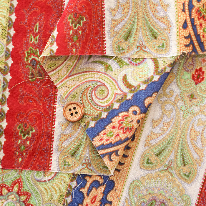 Cotton 60 Lawn Fabric - Stripe Paisley - nomura tailor