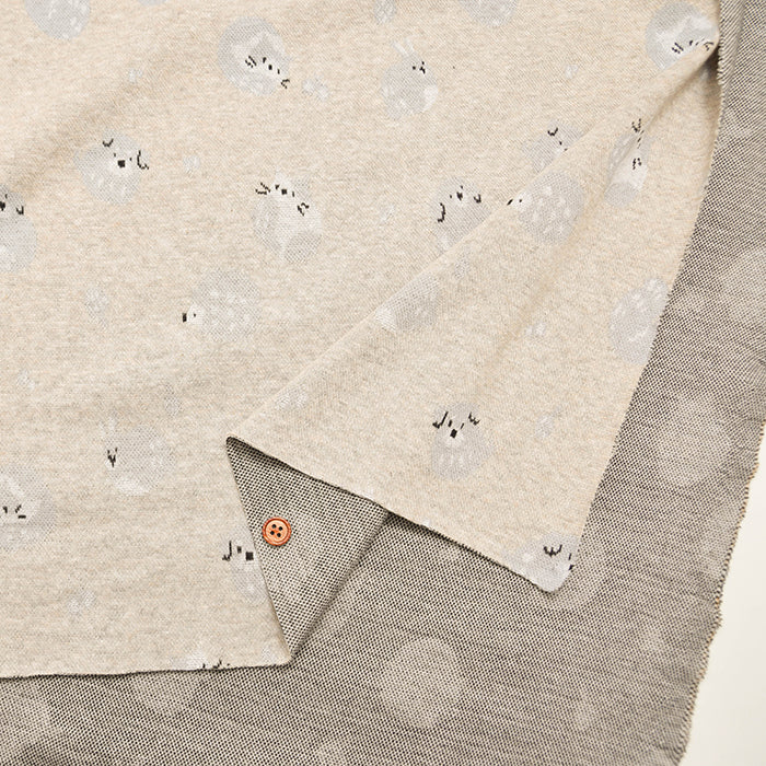Cotton Knit Jacquard Fabric - Tokoro Comugi “Komugi no Mori” - Round Animal - nomura tailor