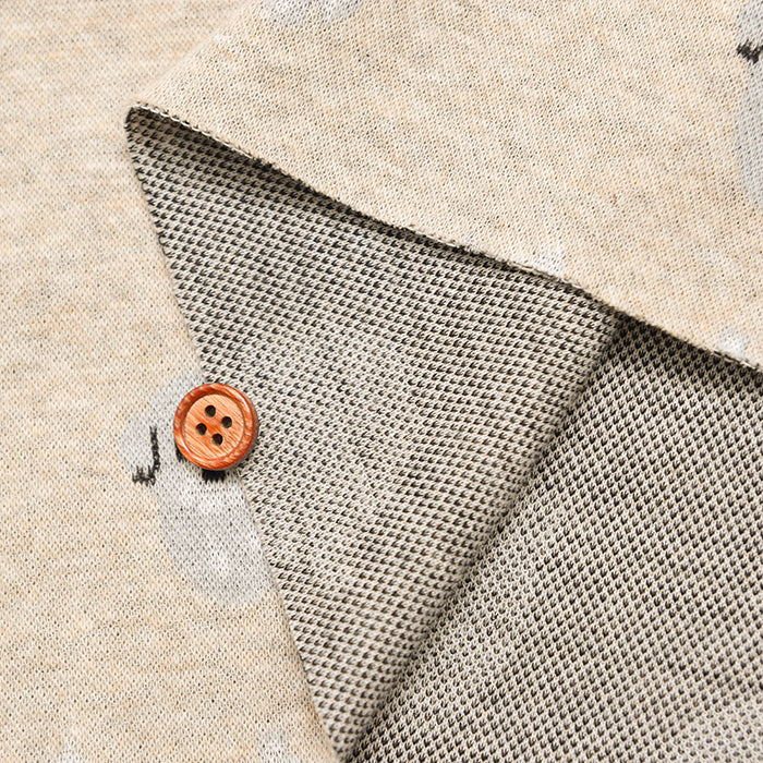 Cotton Knit Jacquard Fabric - Tokoro Comugi “Komugi no Mori” - Round Animal - nomura tailor