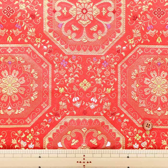 Gold Brocade (Kinran)  - Floral crest pattern - nomura tailor