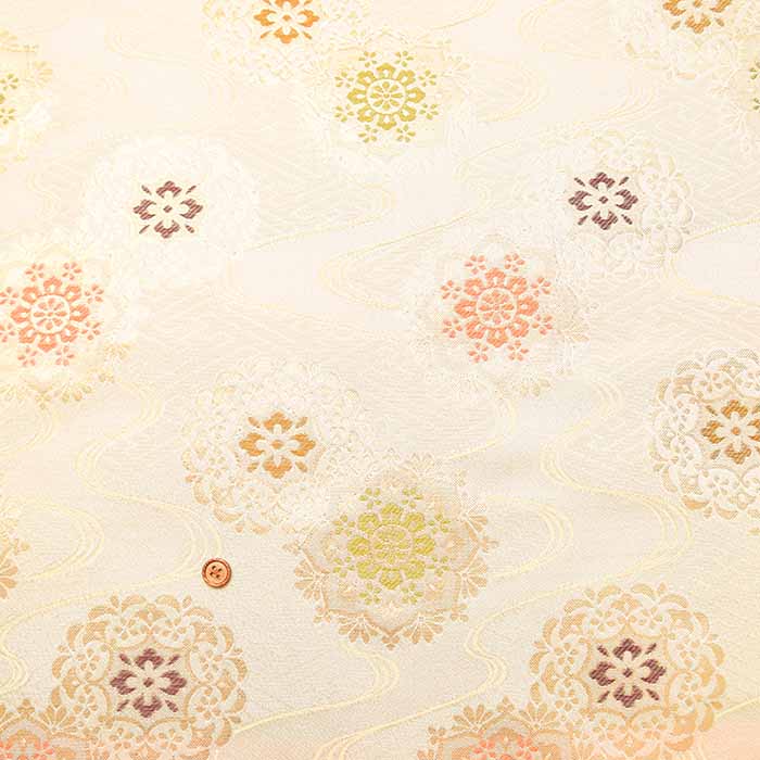 Gold Brocade (Kinran) - Flowing water with flowers - nomura tailor