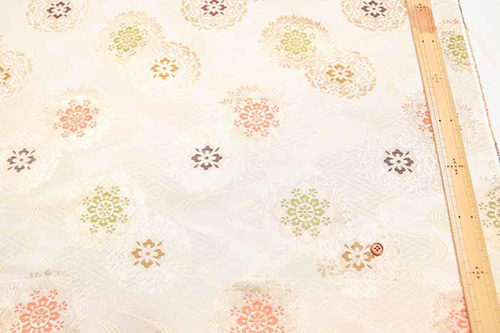 Gold Brocade (Kinran) - Flowing water with flowers - nomura tailor