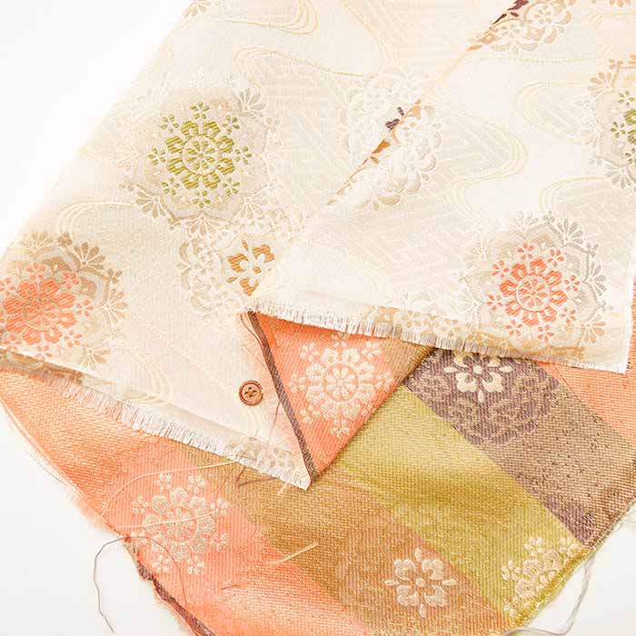 Gold Brocade (Kinran) - Flowing water with flowers - nomura tailor