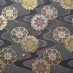 Gold Brocade (Kinran) - Flowing water with eight petaled flowers - nomura tailor