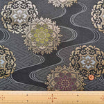Gold Brocade (Kinran) - Flowing water with eight petaled flowers - nomura tailor