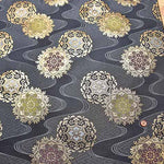 Gold Brocade (Kinran) - Flowing water with eight petaled flowers - nomura tailor