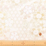 Gold Brocade (Kinran) - Basket weave with flowers - nomura tailor