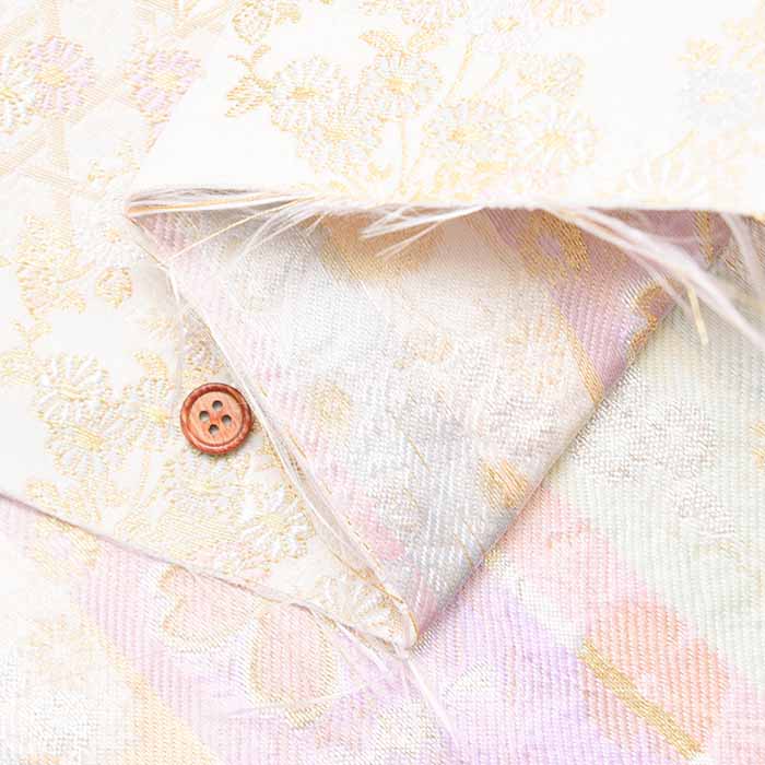 Gold Brocade (Kinran) - Basket weave with flowers - nomura tailor