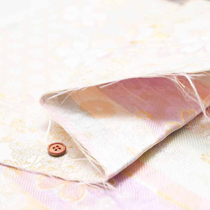 Gold Brocade (Kinran) - Basket weave with flowers - nomura tailor