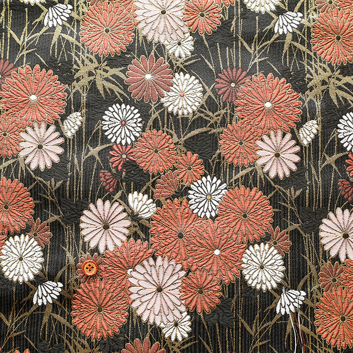 Gold Brocade (Kinran) - Bamboo and Chrysanthemums - nomura tailor