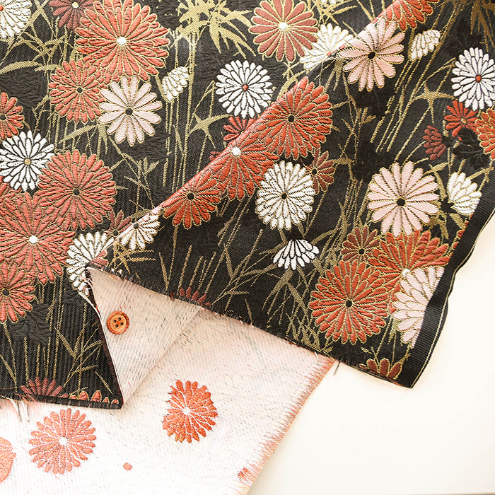 Gold Brocade (Kinran) - Bamboo and Chrysanthemums - nomura tailor
