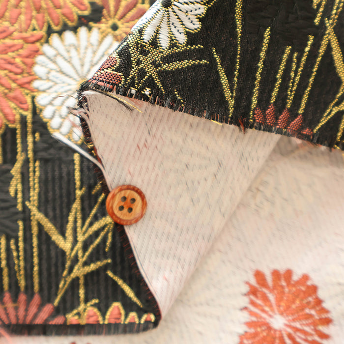 Gold Brocade (Kinran) - Bamboo and Chrysanthemums - nomura tailor