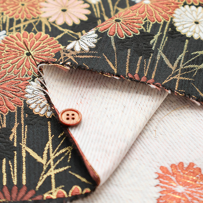 Gold Brocade (Kinran) - Bamboo and Chrysanthemums - nomura tailor
