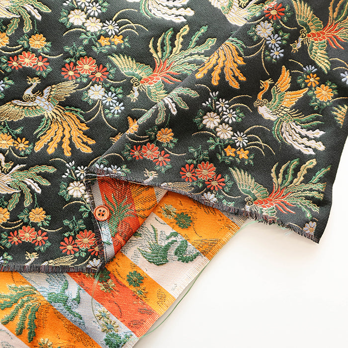 Gold Brocade (Kinran) - Phoenix and Flowers - nomura tailor