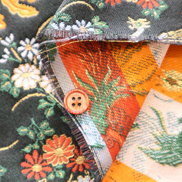 Gold Brocade (Kinran) - Phoenix and Flowers - nomura tailor