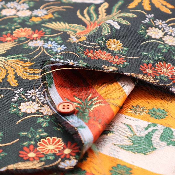Gold Brocade (Kinran) - Phoenix and Flowers - nomura tailor