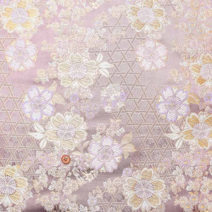 Gold Brocade (Kinran) - Basket weave with flowers - nomura tailor