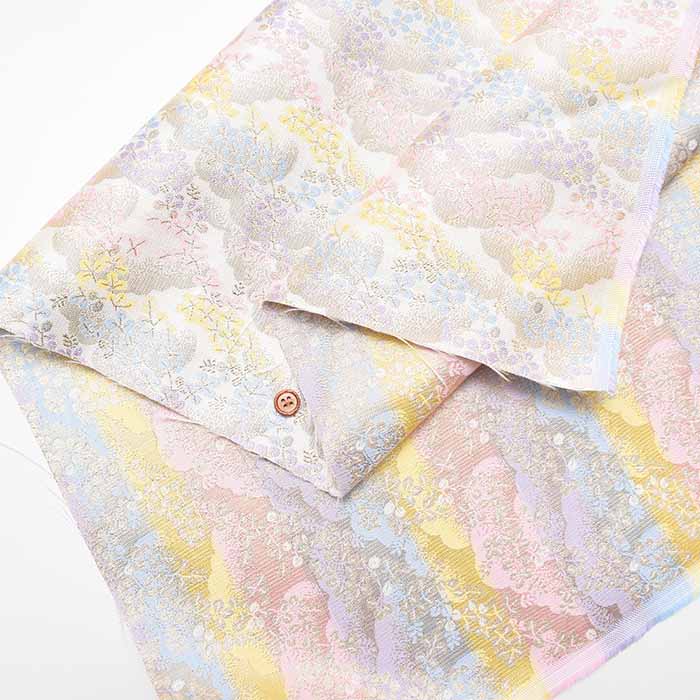 Gold Brocade (Kinran) - Bush clover on the clouds - nomura tailor