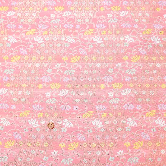 Gold Brocade (Kinran) - Turtle Shell Pattern and flowers - nomura tailor