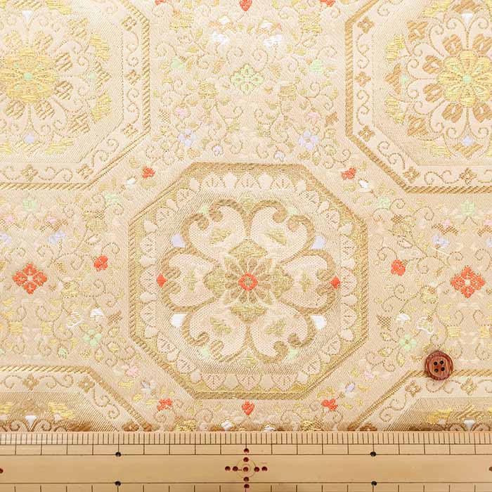 Gold Brocade (Kinran)  - Floral crest pattern - nomura tailor