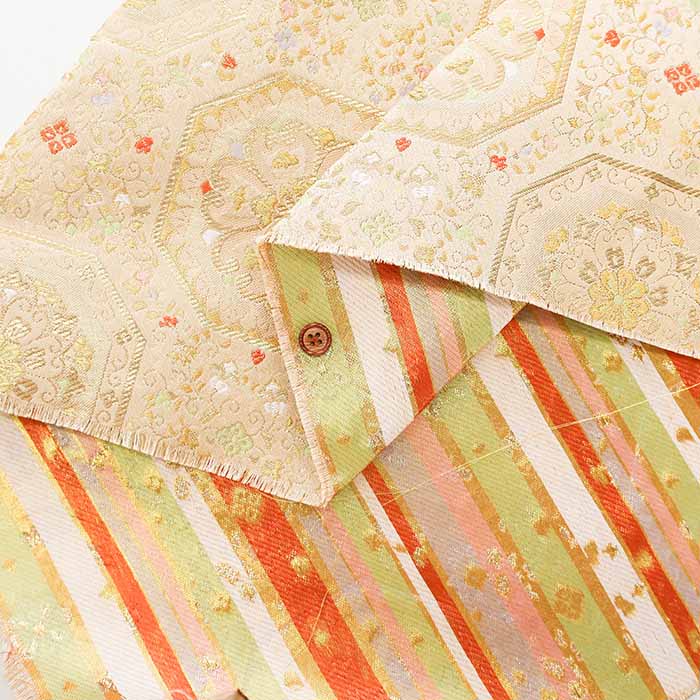 Gold Brocade (Kinran)  - Floral crest pattern - nomura tailor