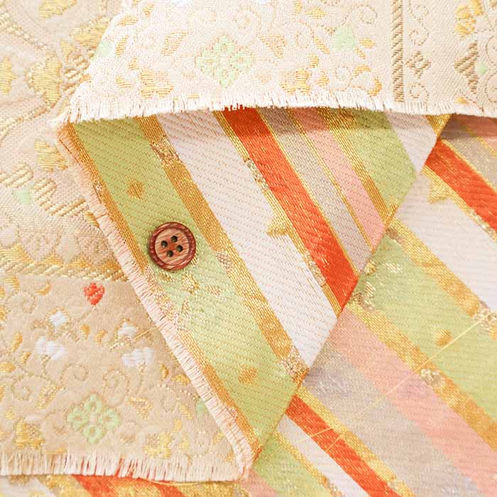 Gold Brocade (Kinran)  - Floral crest pattern - nomura tailor