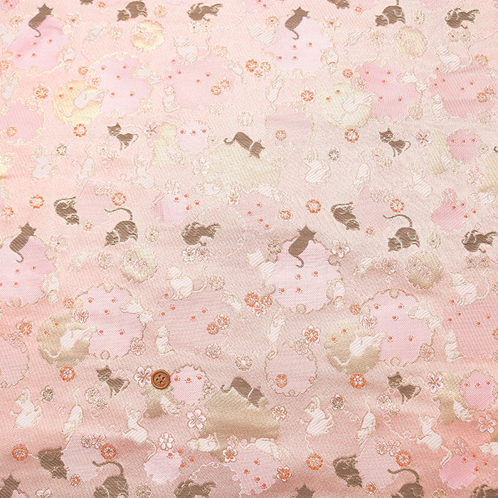 Gold Brocade (Kinran) - Cat and Snowflake Wheel - nomura tailor