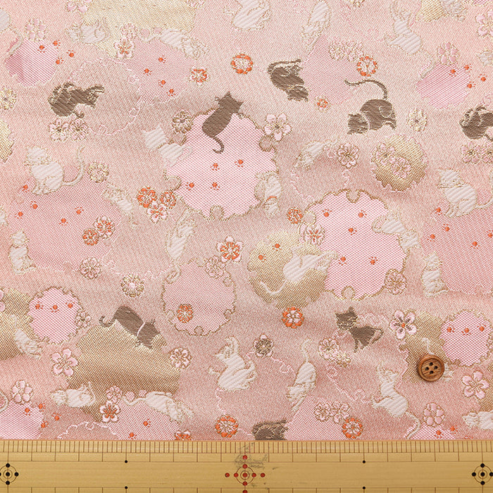 Gold Brocade (Kinran) - Cat and Snowflake Wheel - nomura tailor