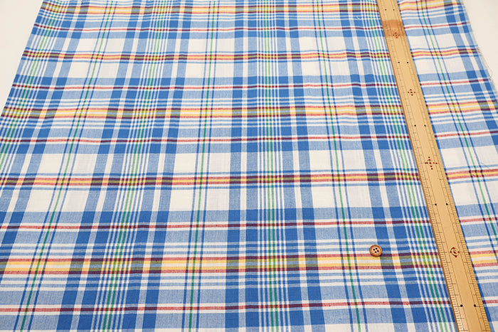 Made in India Cotton Yarn-dyed Madras Check Fabric - nomura tailor
