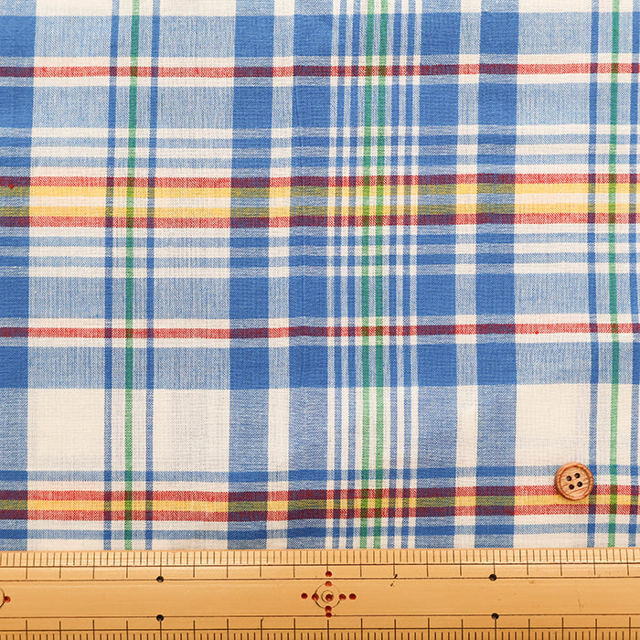 Made in India Cotton Yarn-dyed Madras Check Fabric - nomura tailor