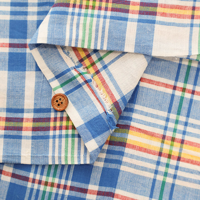 Made in India Cotton Yarn-dyed Madras Check Fabric - nomura tailor