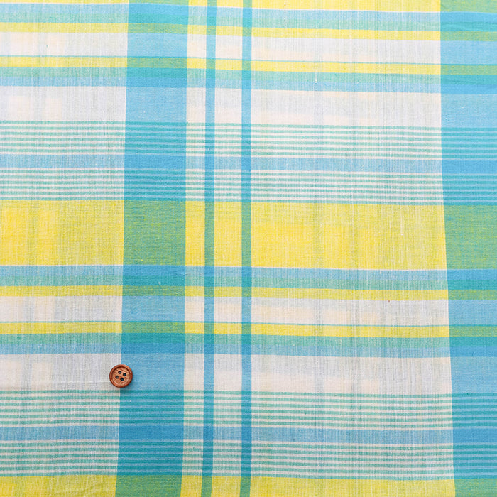 Made in India Cotton Yarn-dyed Madras Check Fabric - nomura tailor
