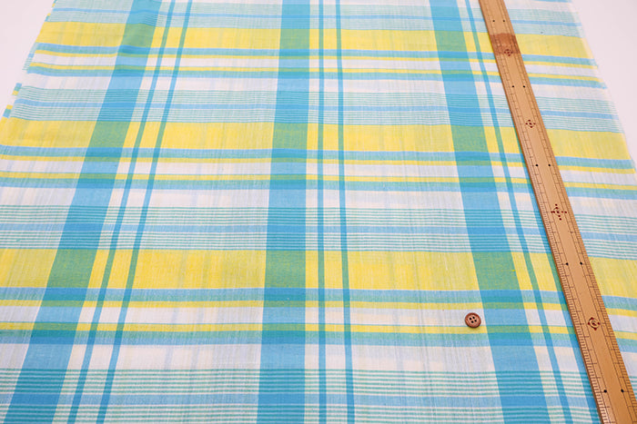 Made in India Cotton Yarn-dyed Madras Check Fabric - nomura tailor