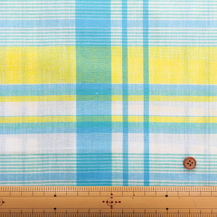 Made in India Cotton Yarn-dyed Madras Check Fabric - nomura tailor
