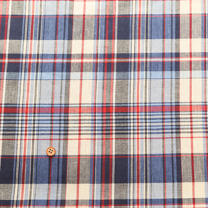 Made in India Cotton Yarn-dyed Madras Check Fabric - nomura tailor