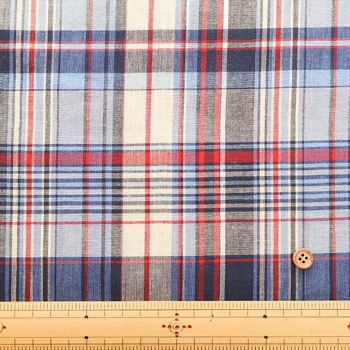 Made in India Cotton Yarn-dyed Madras Check Fabric - nomura tailor