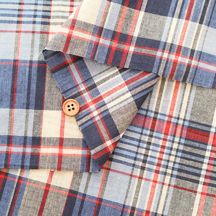 Made in India Cotton Yarn-dyed Madras Check Fabric - nomura tailor