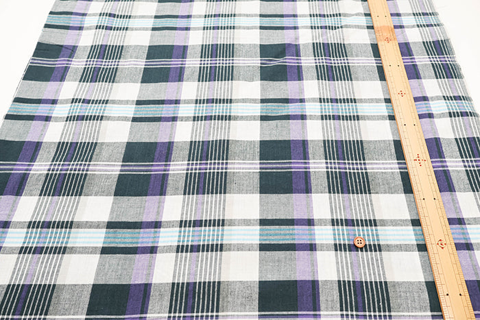 Made in India Cotton Yarn-dyed Madras Check Fabric - nomura tailor