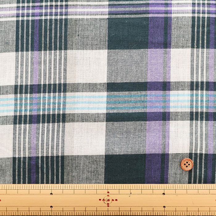 Made in India Cotton Yarn-dyed Madras Check Fabric - nomura tailor