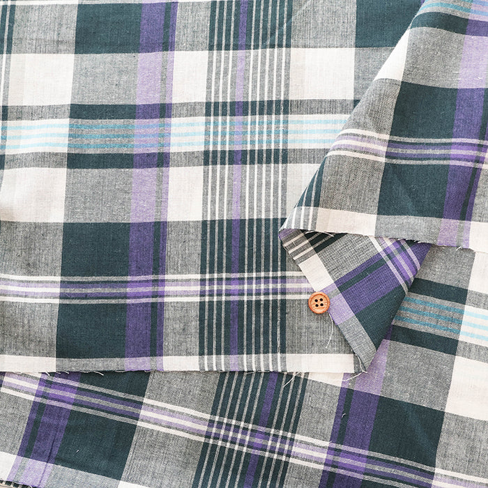 Made in India Cotton Yarn-dyed Madras Check Fabric - nomura tailor