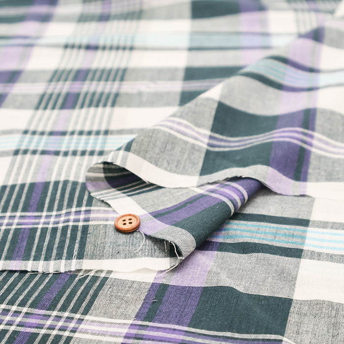 Made in India Cotton Yarn-dyed Madras Check Fabric - nomura tailor