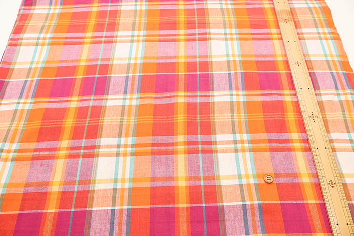 Made in India Cotton Yarn-dyed Madras Check Fabric - nomura tailor